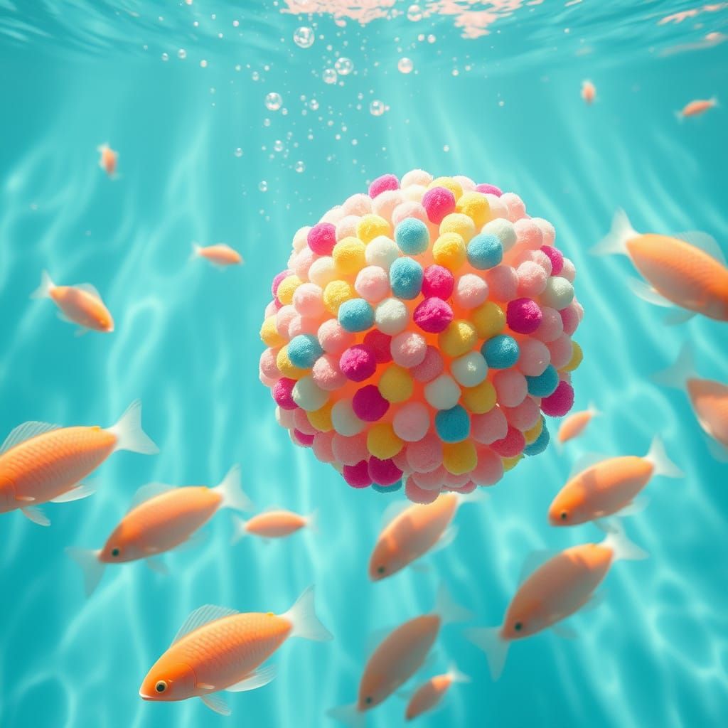 Radiant Pom Pom Pop in a Crystalline Sea