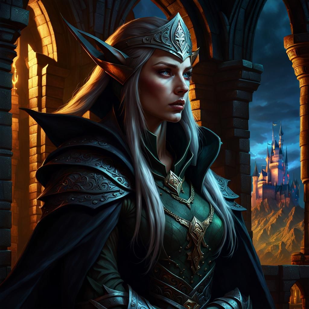 Elf Rogue in Shadow: A Fantasy Portrait