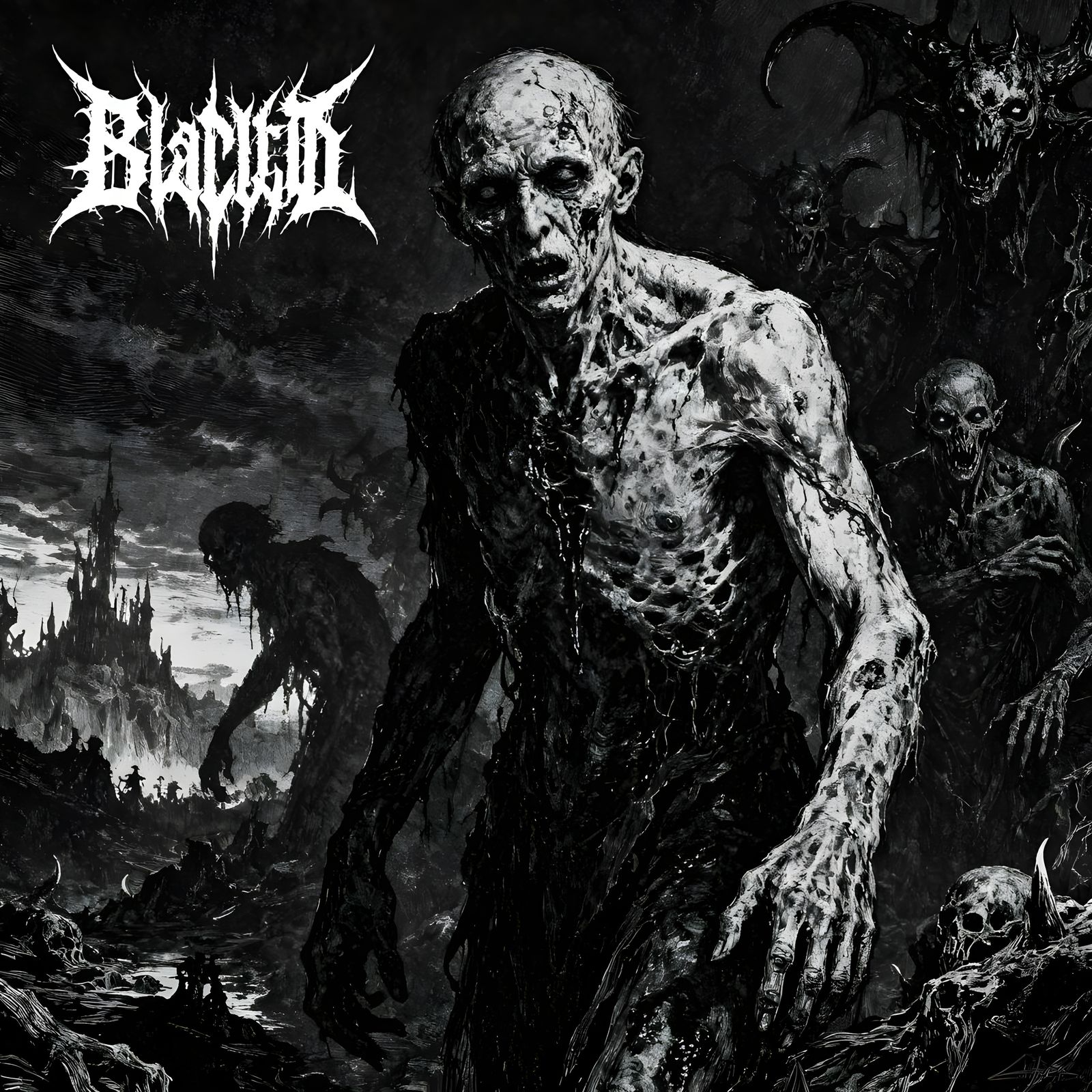 Abstract Horror Album Art in Gustave Doré Style