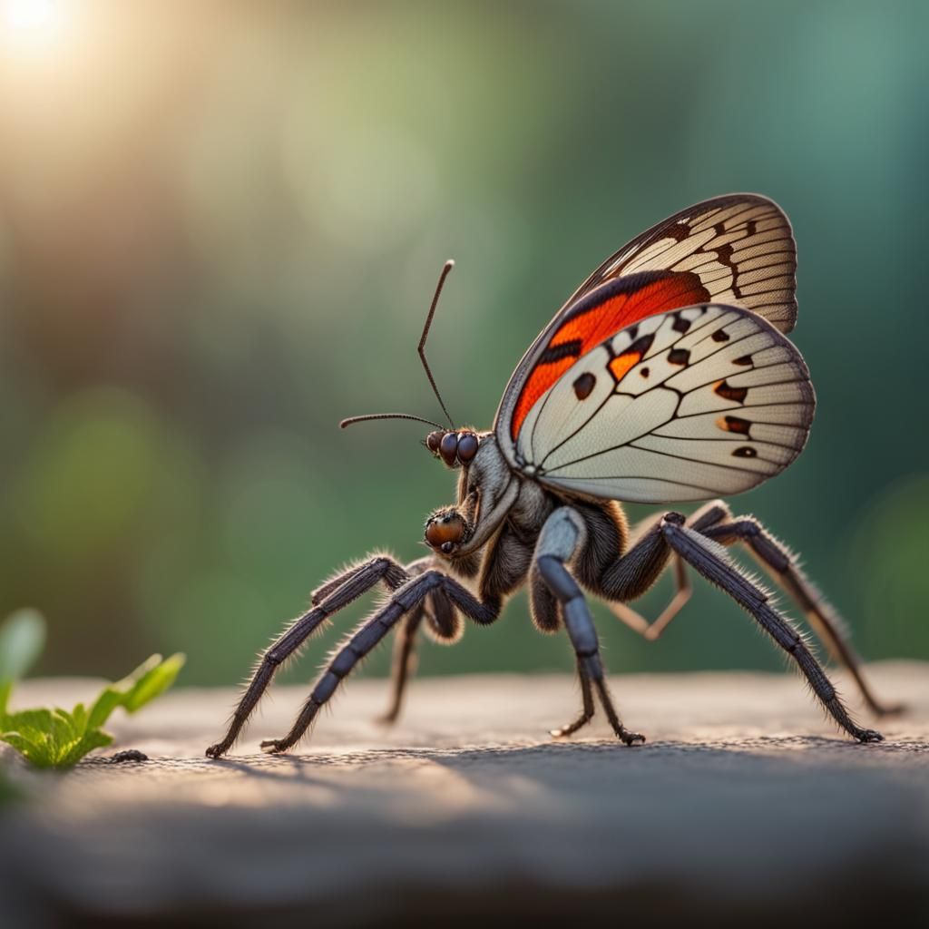 Elephant Butterfly Spider Hybrid in Photorealistic Style