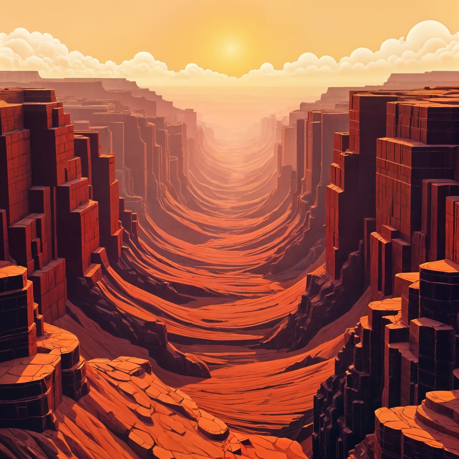 Constructivist Grand Canyon at Dawn