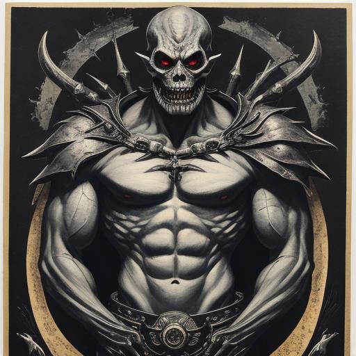 Menacing Green Goblin in Classical Style