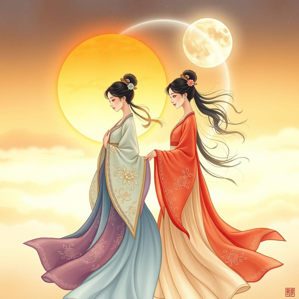 Yin Yang Harmony: Sun and Moon Girls in Hanbok