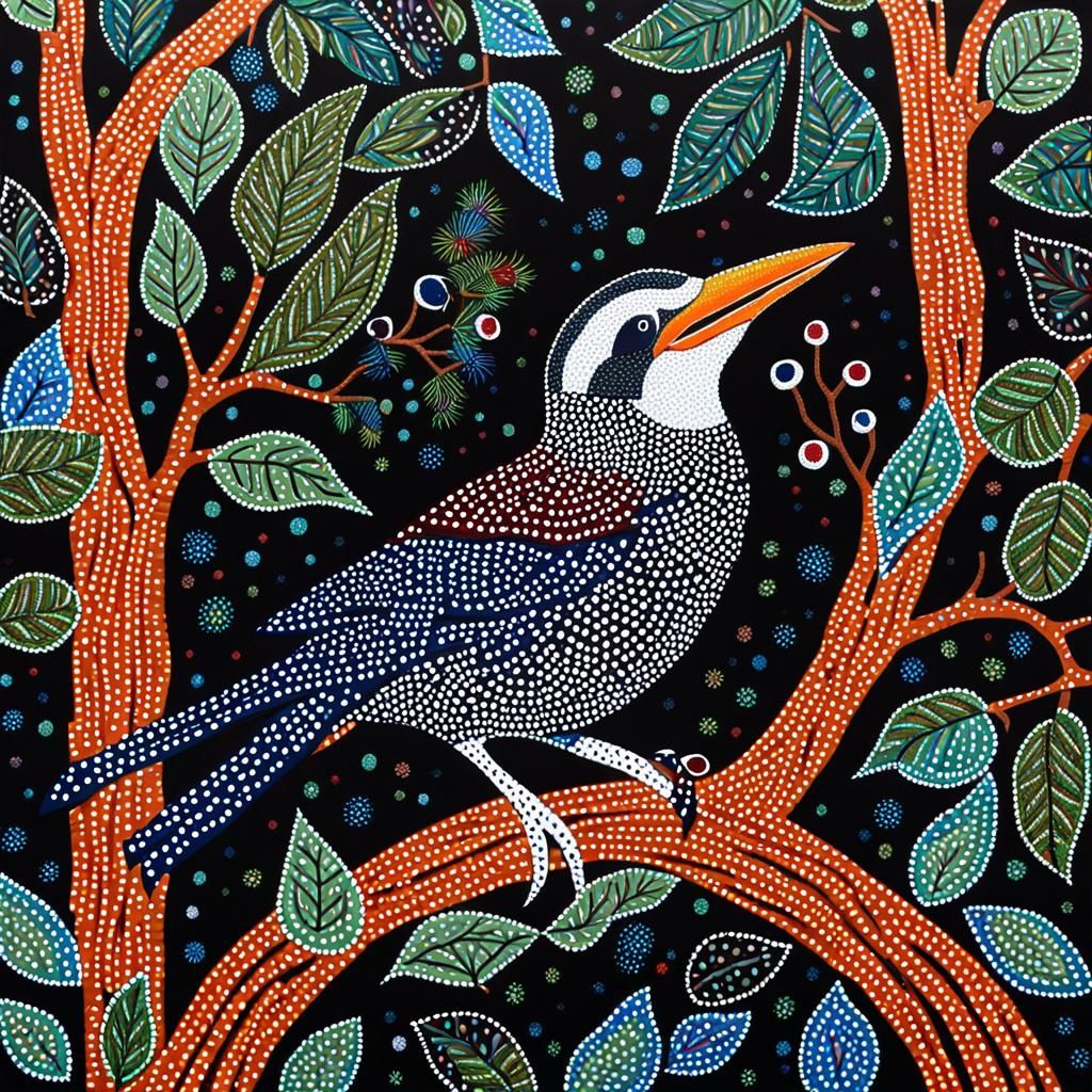 Kookaburra Laughing: Indigenous Australian Dot Painting
