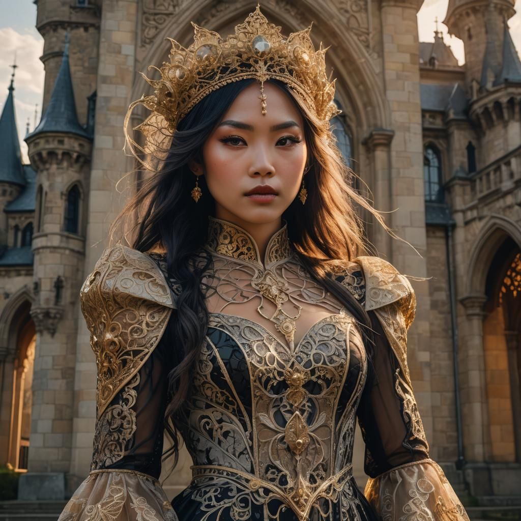 Asian Girl Portrait in Gothic Fantasy Style