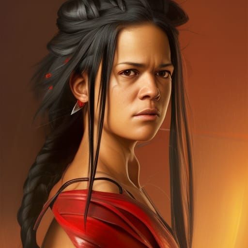 Fantasy Sword Fighter Portrait in Realistic Style