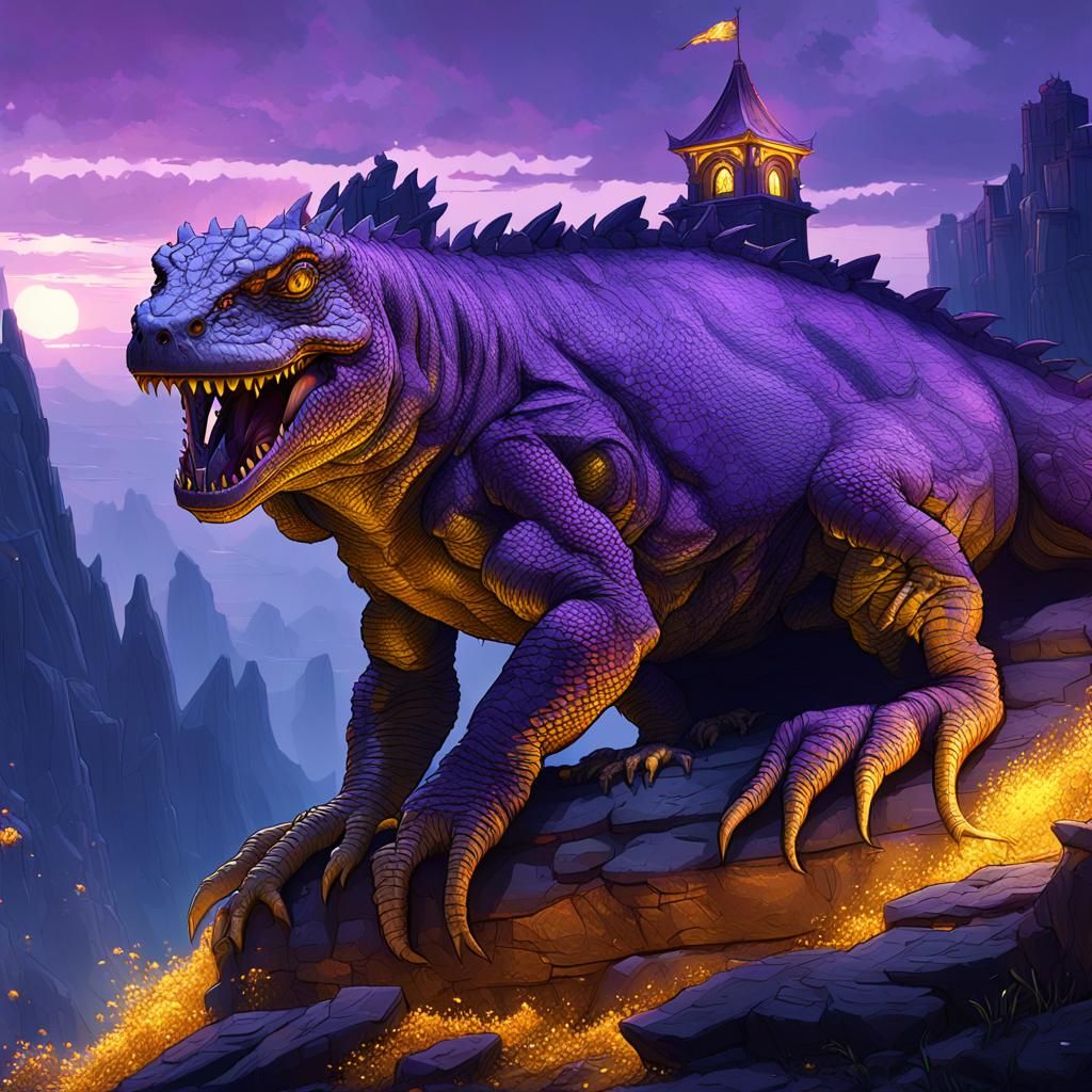 House on Giant Lizard: Dark Fantasy Concept Art