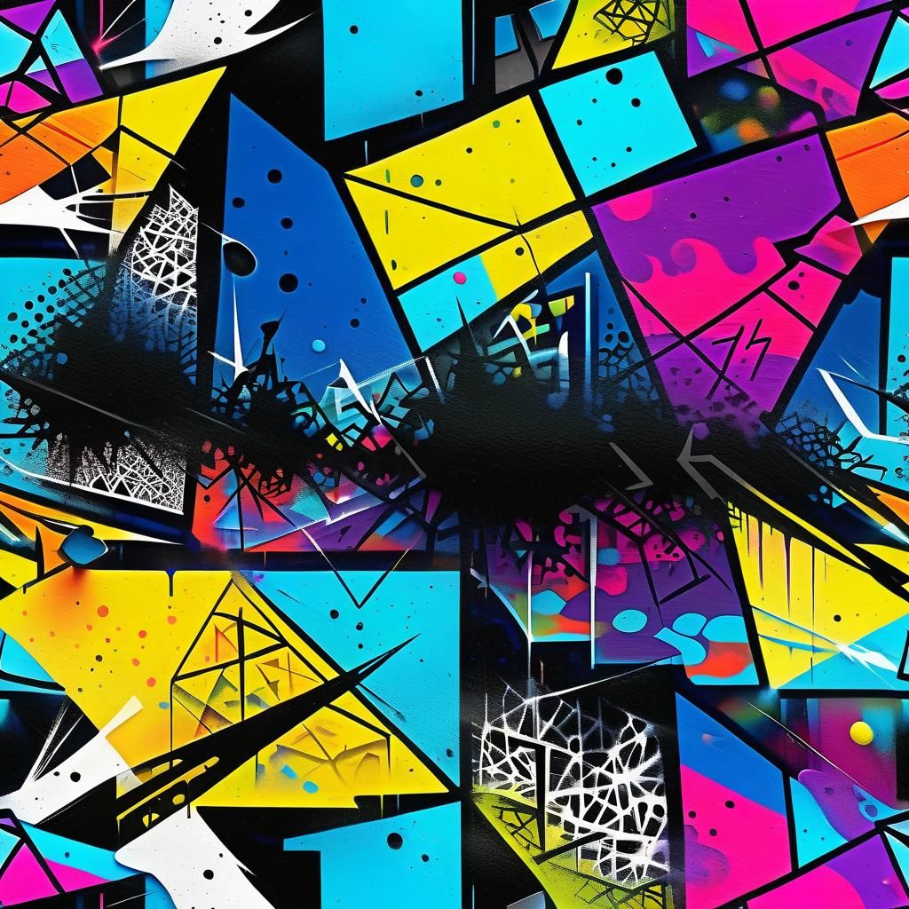 Fractal Graffiti: Abstract Geometry in Mixed Media