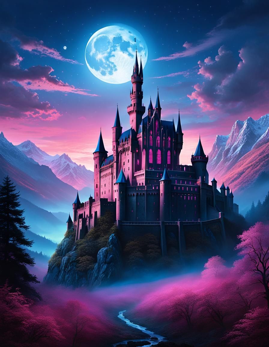 Majestic Gothic Castle in Mystical Valley