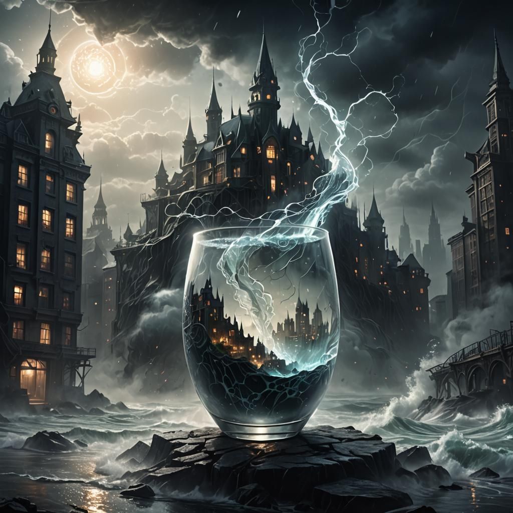 Optical Illusion in Dark Fantasy 3D Render