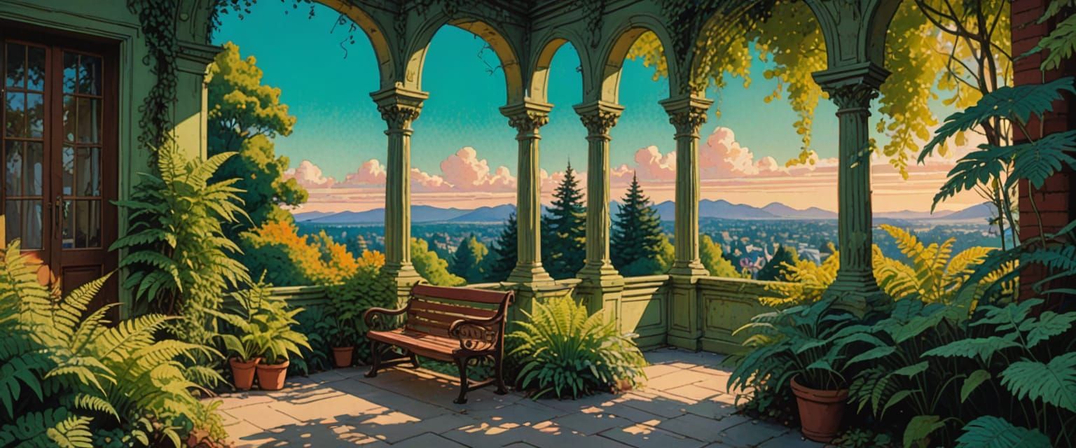 Edwardian House Scene in Comic Book Style