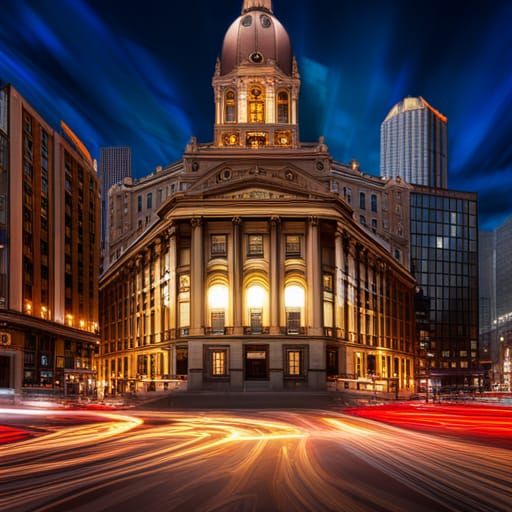 Thrilling Nightlife at Boston Statehouse: Hyperrealistic Spl...