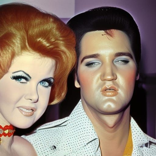 Elvis Presley and Ann Margret in 1950s Style