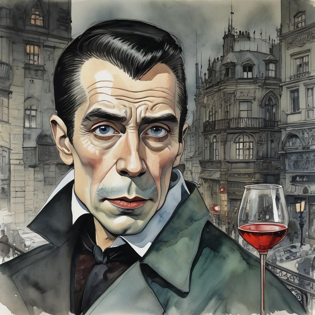 Dracula in Paris: Watercolour Portrait