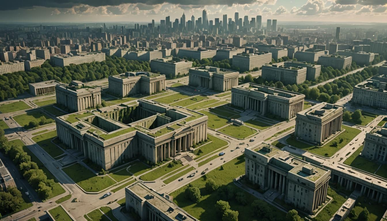 Four Societal Orders in Divided Cityscape: Digital Art