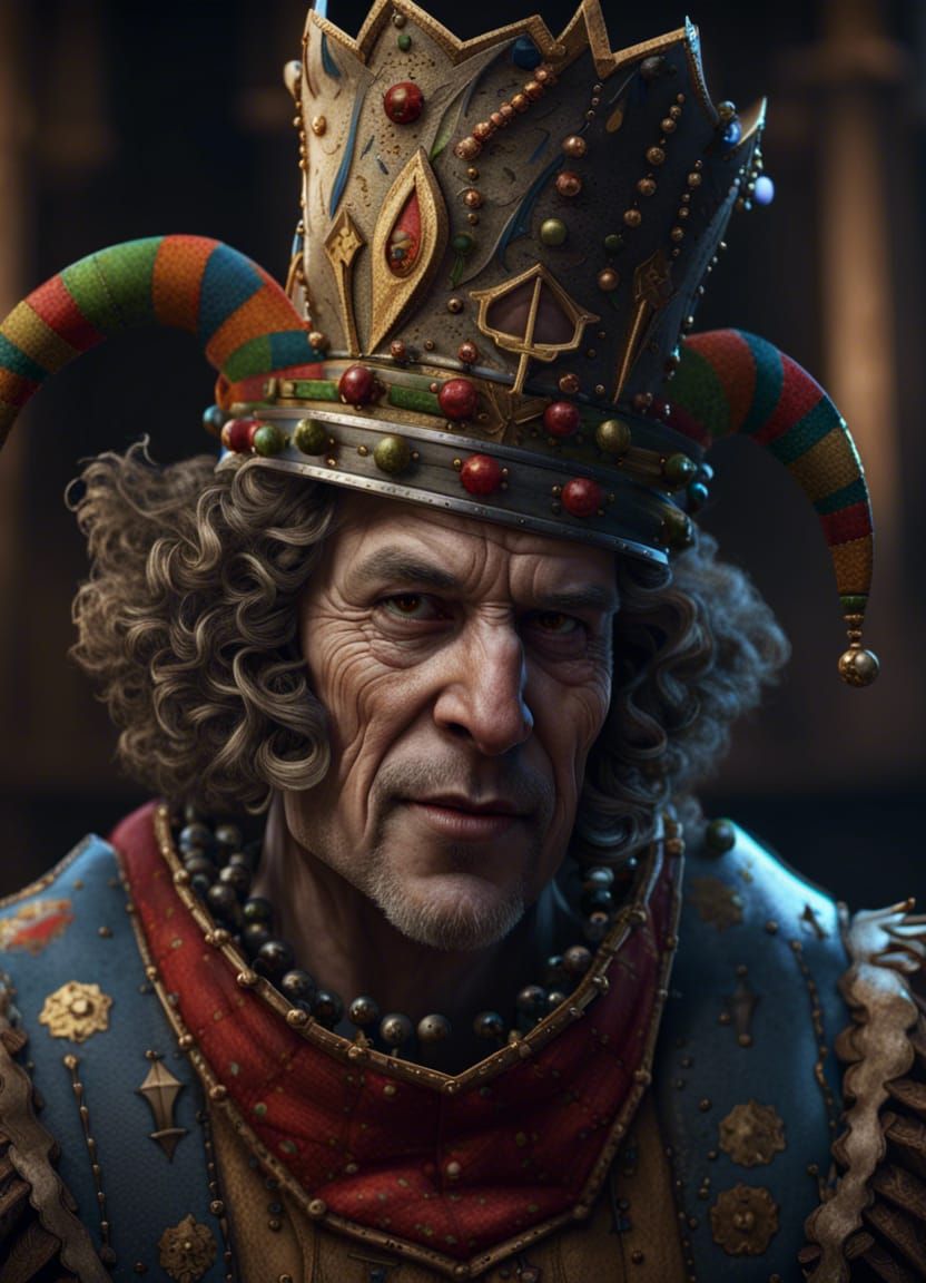 Intricate Portrait of Medieval Jester in Unreal Engine