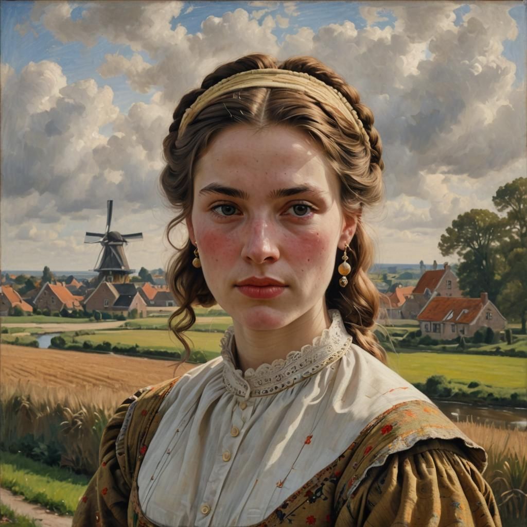 Dutch Realism Portrait of Klaartje Akershoek