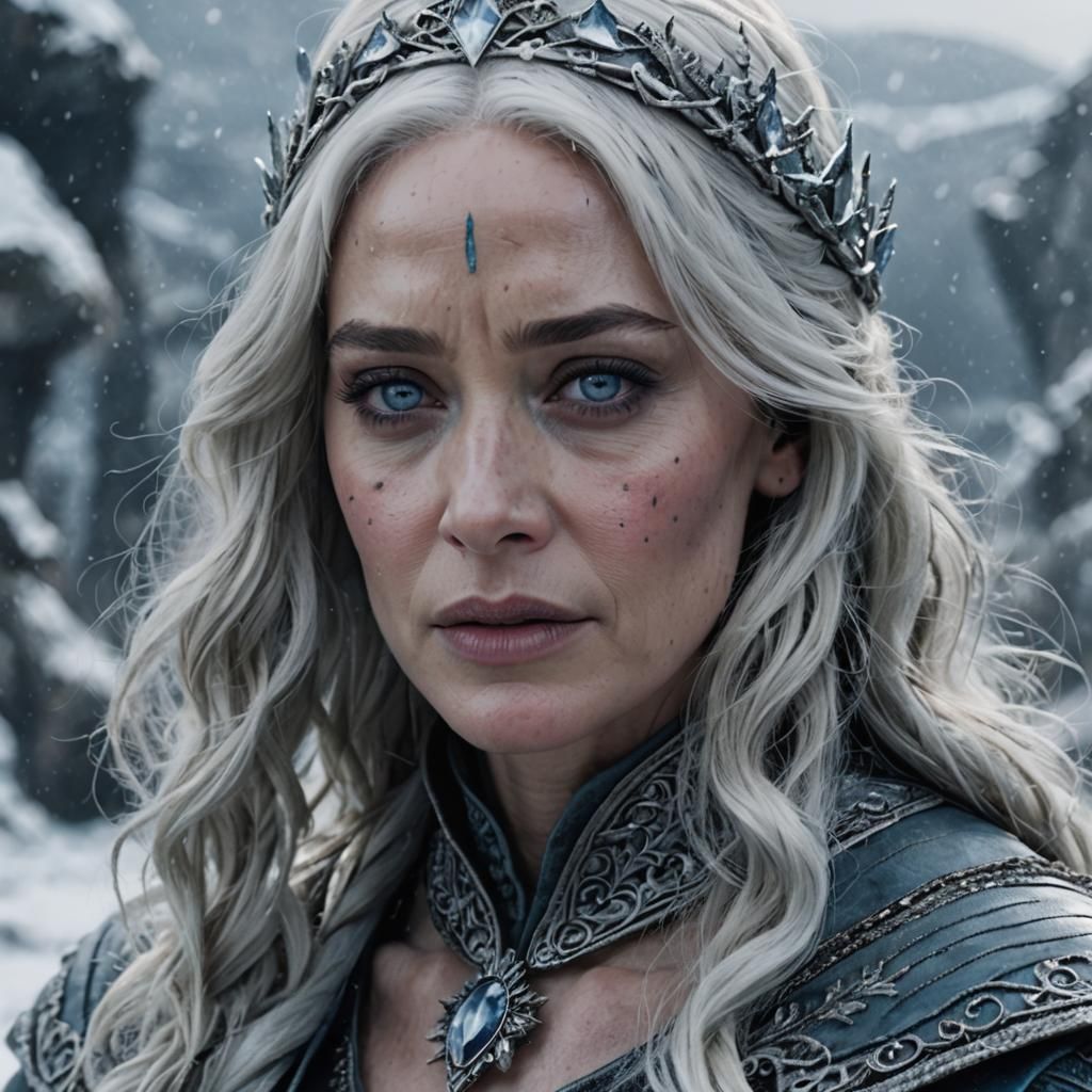 Emily Blunt as a Realistic Ice Witch
