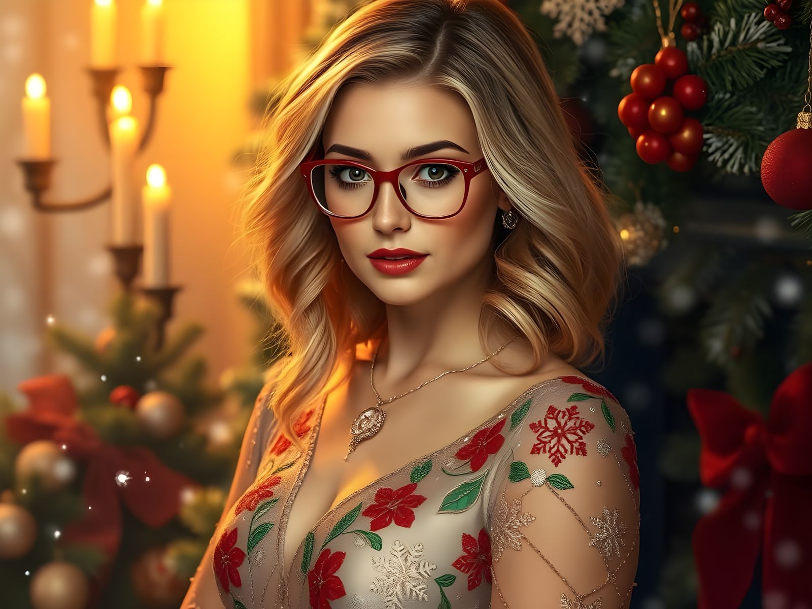 Enchanted Victorian-Era Christmas Portrait