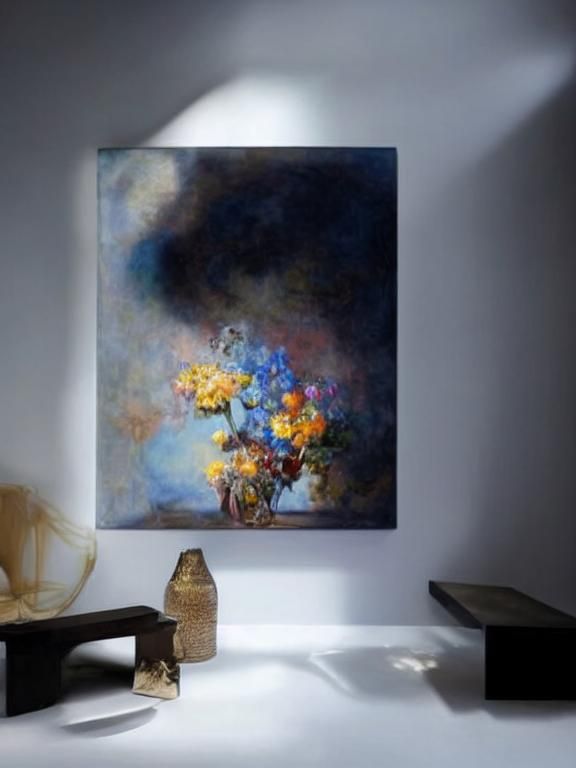 Radiant Flowers: Hyperreal Painting in Pollock-Vermeer Style