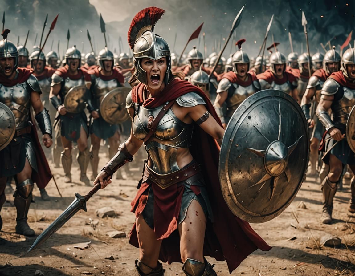 Female Spartan Warrior Leads Battle in IMAX