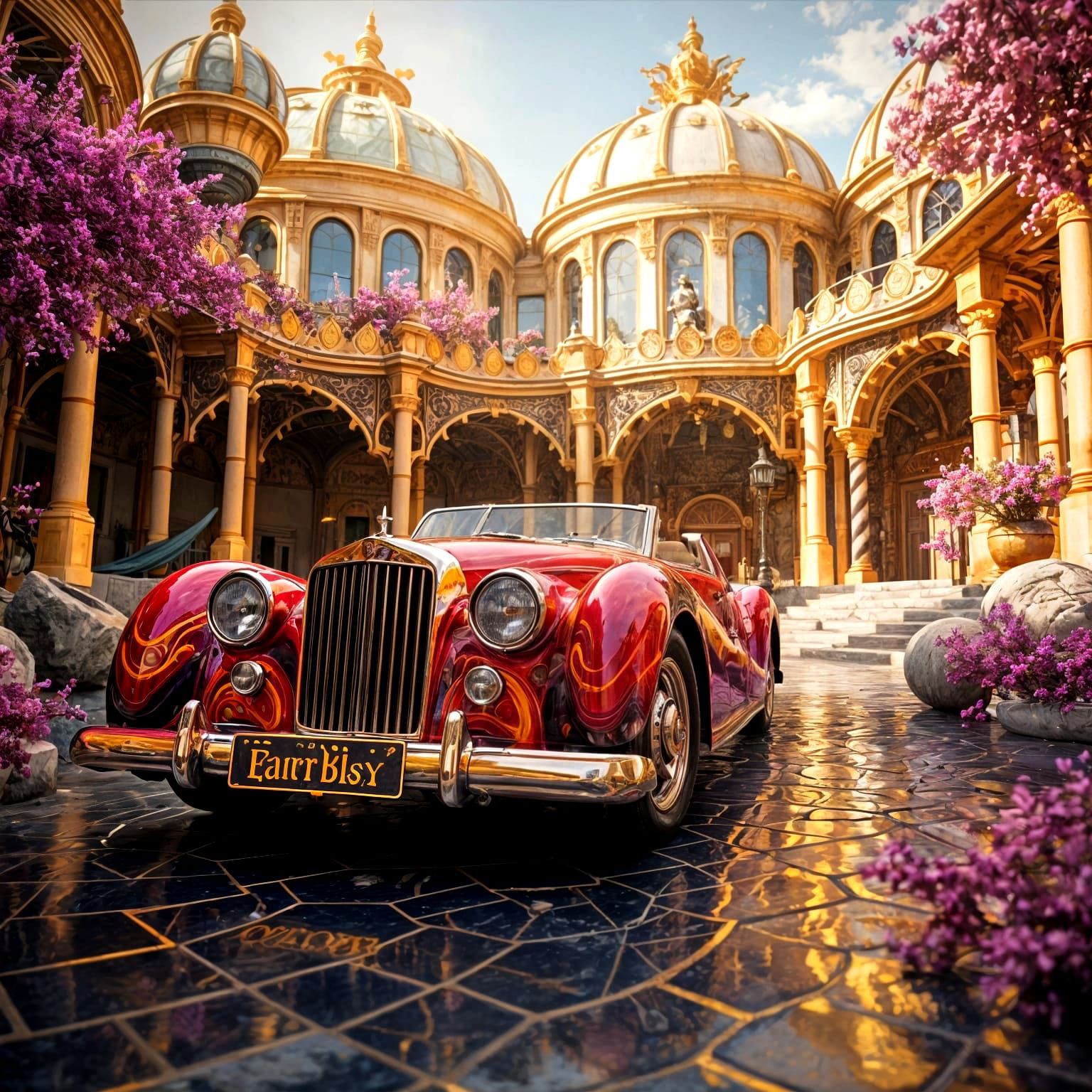 Vibrant Surfboard in Kaleidoscope of Colors