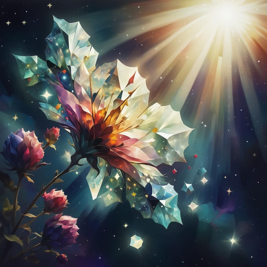 Surreal Cubist Dreamscape with Jewel Tones