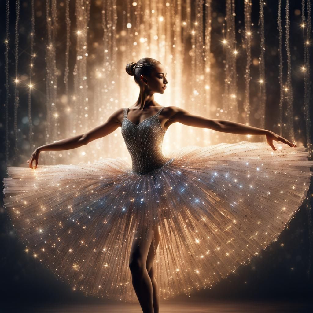 Crystalline Ballet Dancer in Divine Lighting