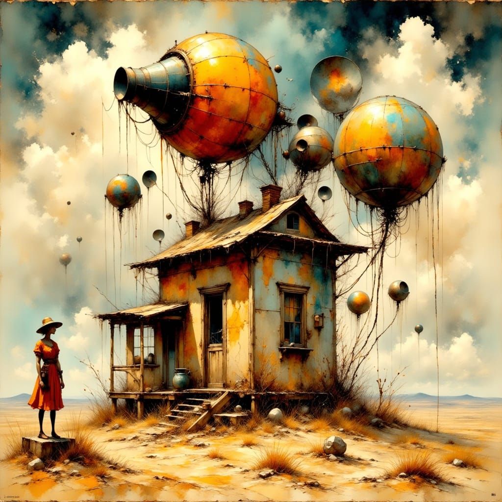 Surreal Desert Home with Gigantic Telescope