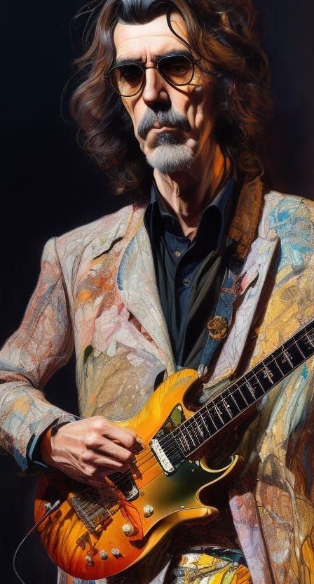 Electric Guitar Portrait in Fantasy Art Style