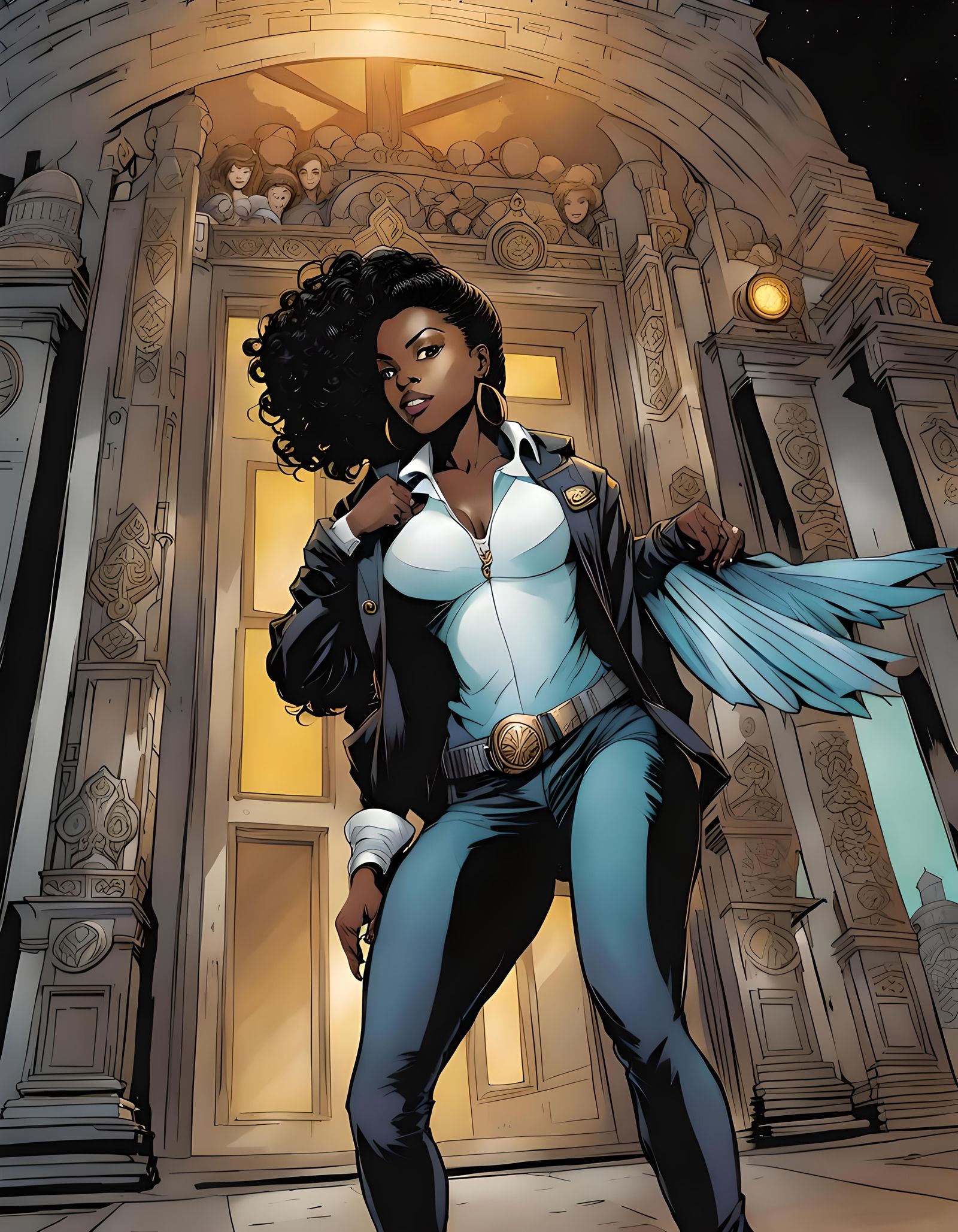 Cassandra Enters Forbidden Wing: Comic Art Illustration