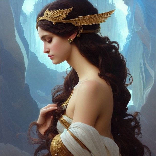 Elegant Greek Goddess Digital Art