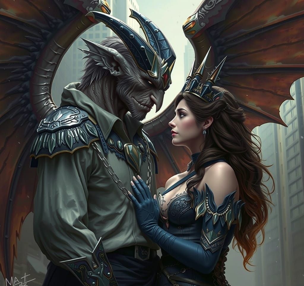 Gothic Urban Fantasy Couple in Love