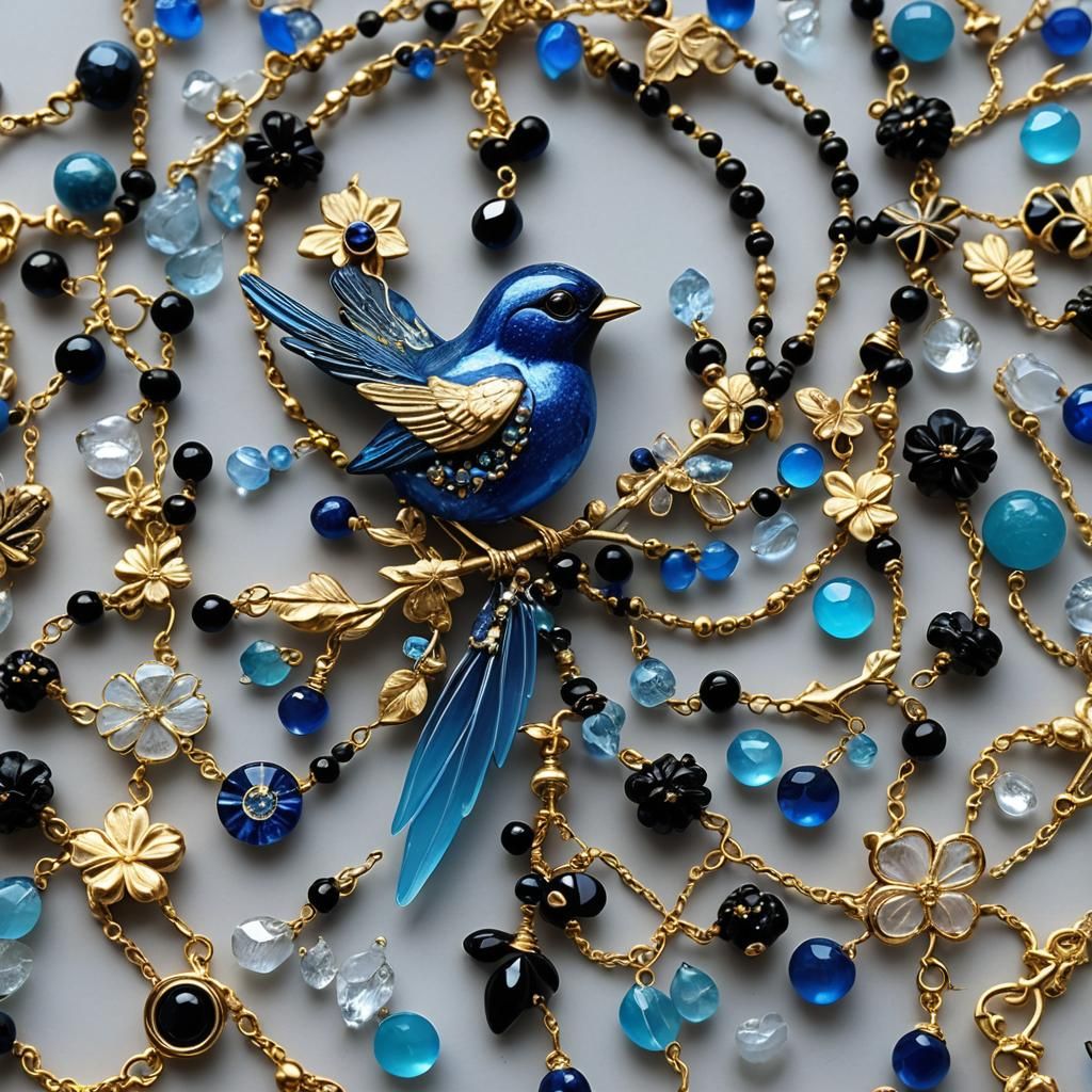 fairy blue bird - good luck charm ornaments