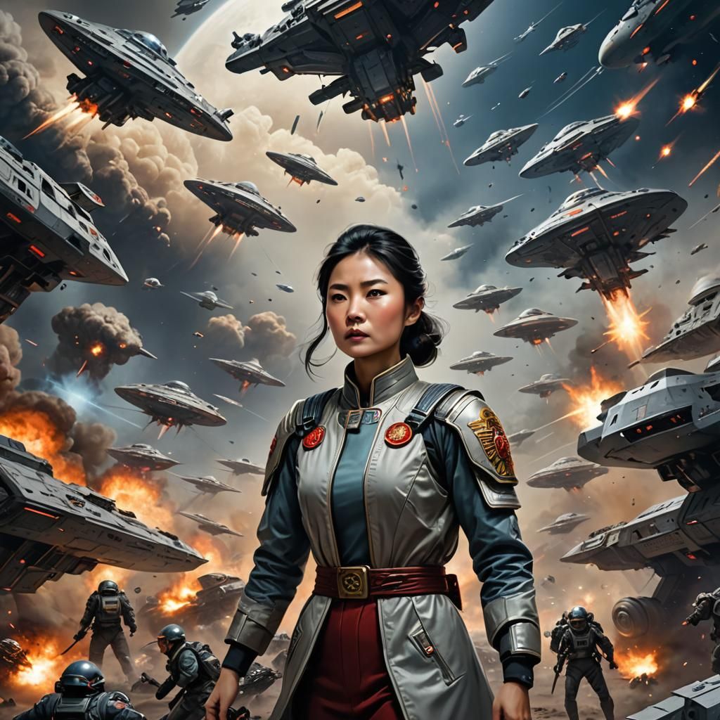 Chinese Woman in Spaceship Battle