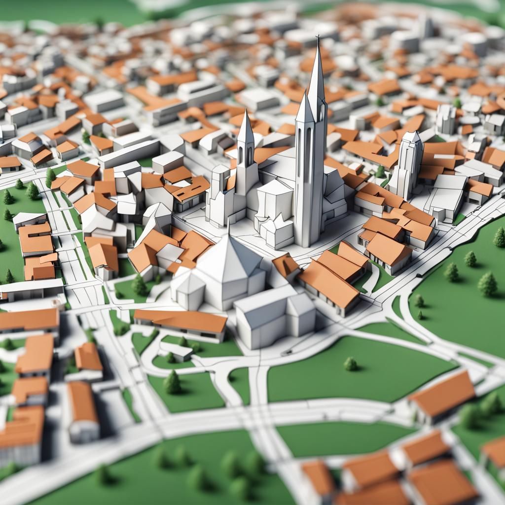 Origami Map of Sofia with Vitosha Mountain