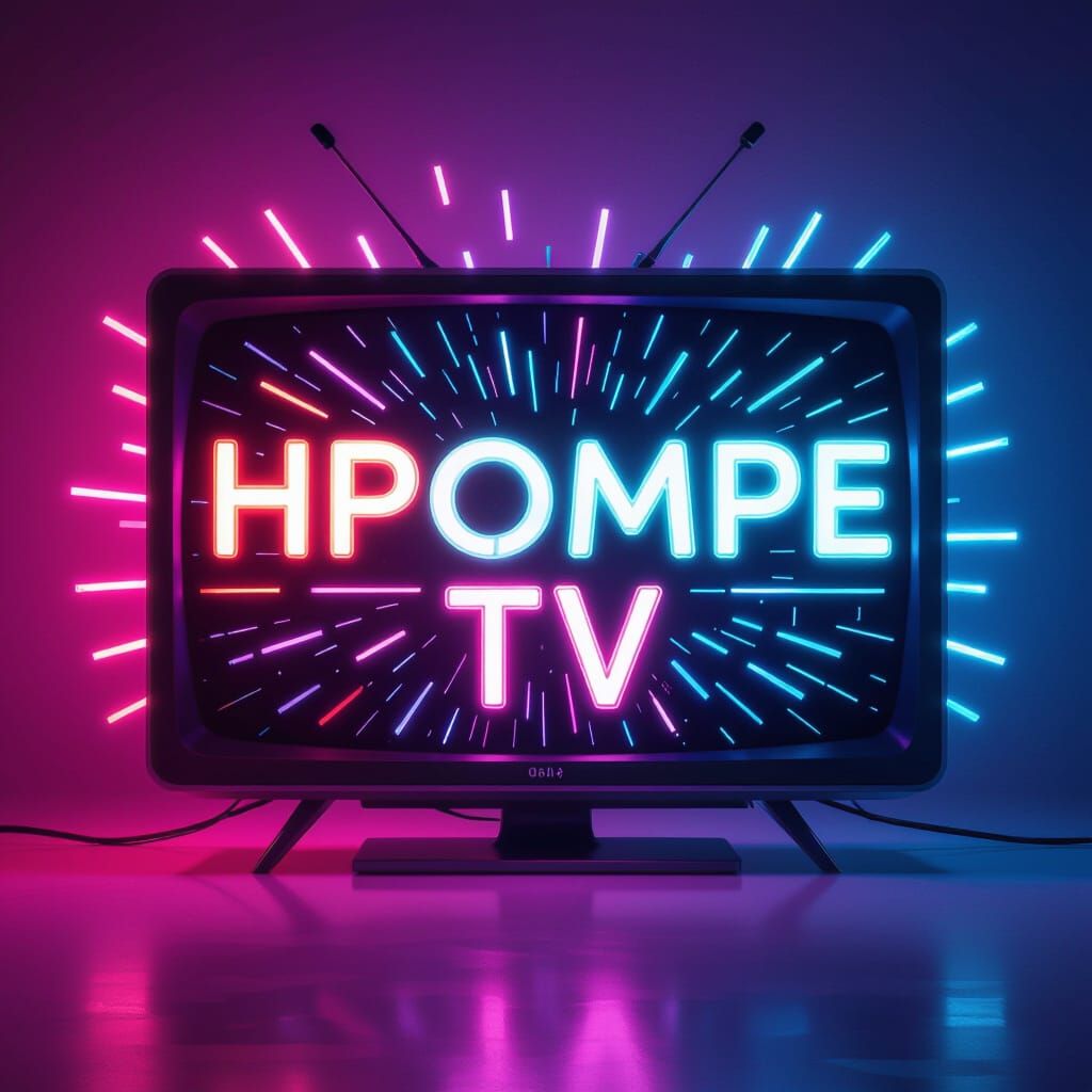 Modern Neon Logo for Hpompe TV Podcast
