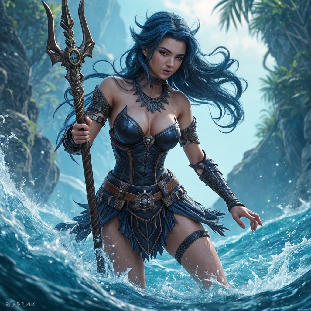 Fantasy Warrior Maiden in Leather Armor