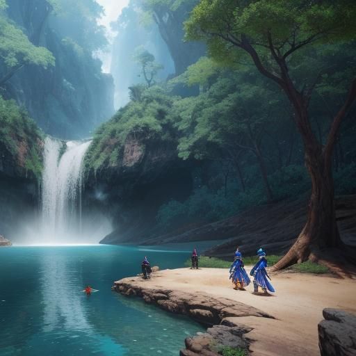Greninja in a Sunny Swamp: Fantasy Concept Art