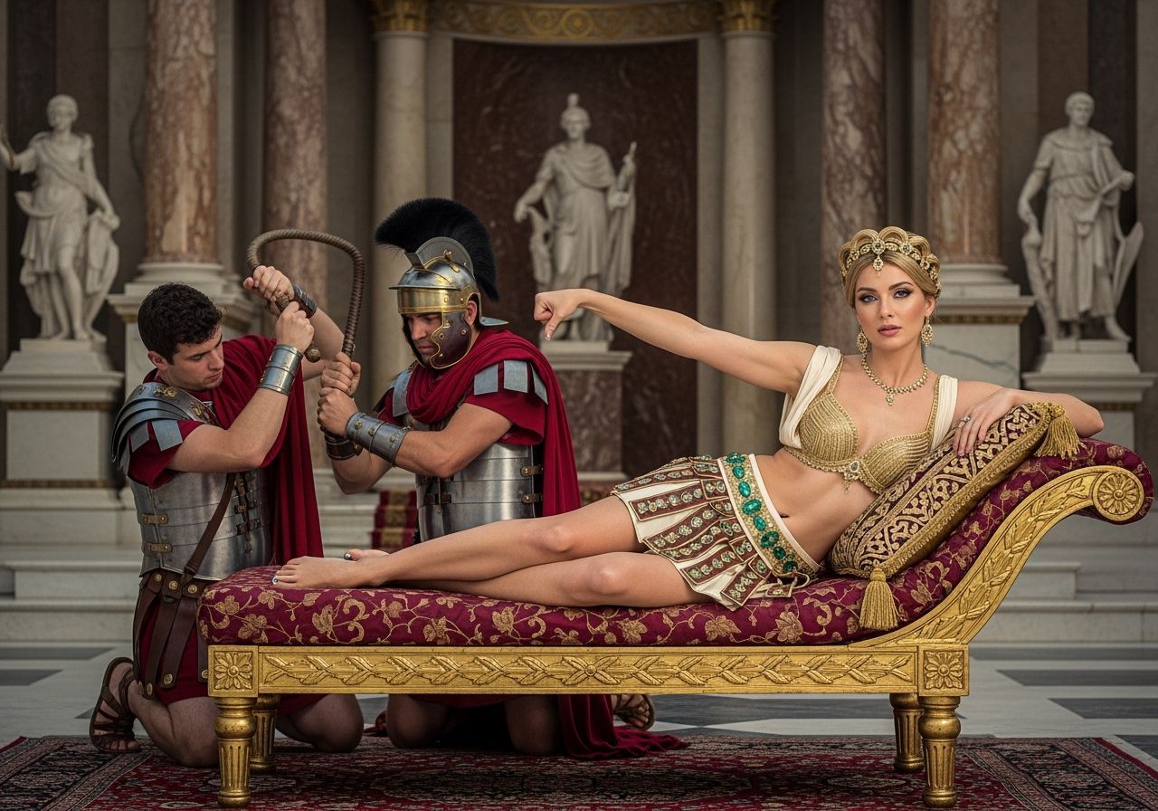Roman Empress Lounging in Royal Palace: Professional Photogr...