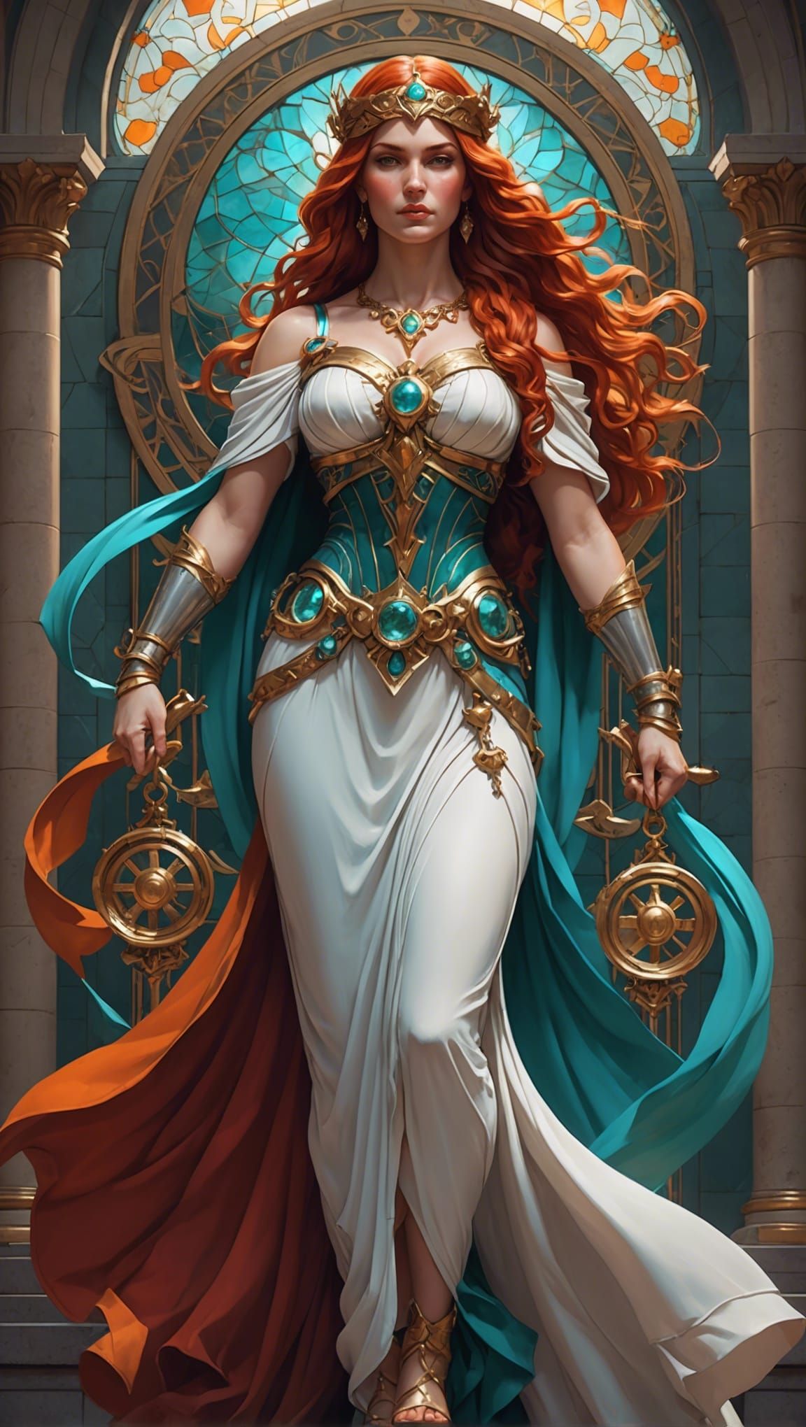 Lady Justice in Hyperdetailed Digital Art Style