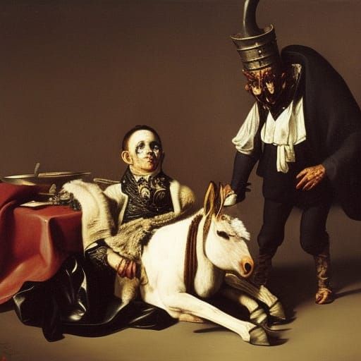 Vampire Lord and Donkey: A Still-Life Portrait