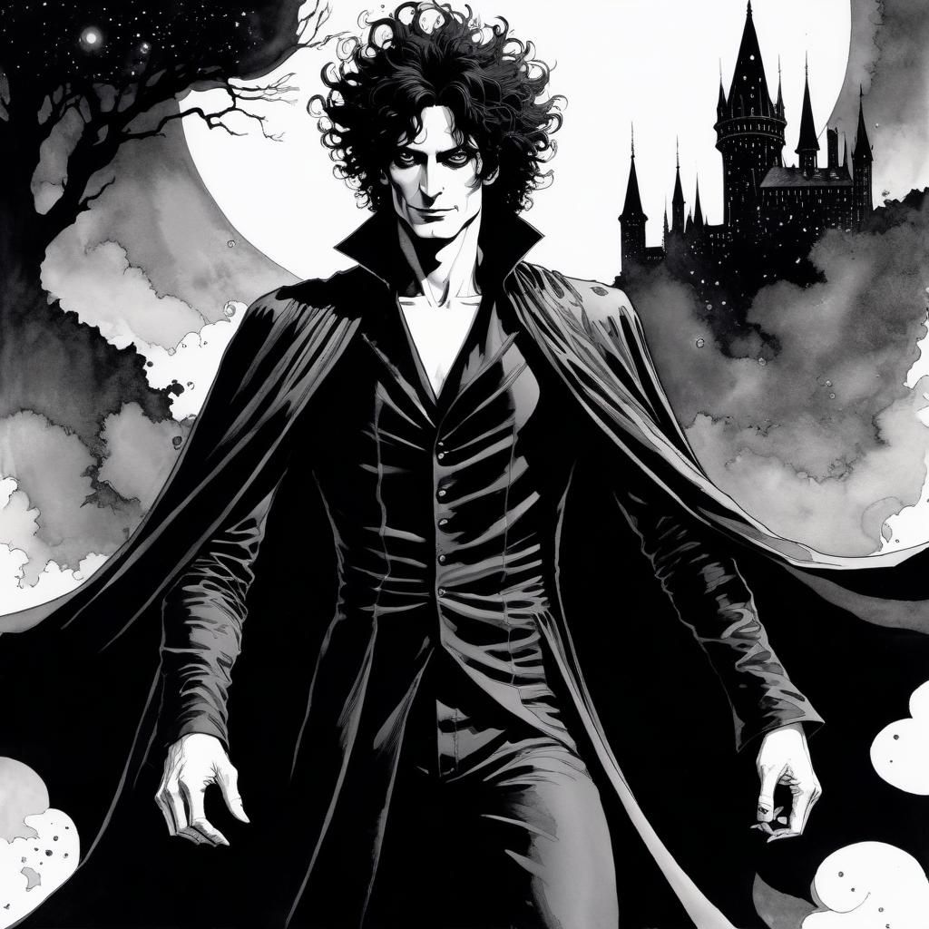Dream of the Sandman: Comic Ink Drawing