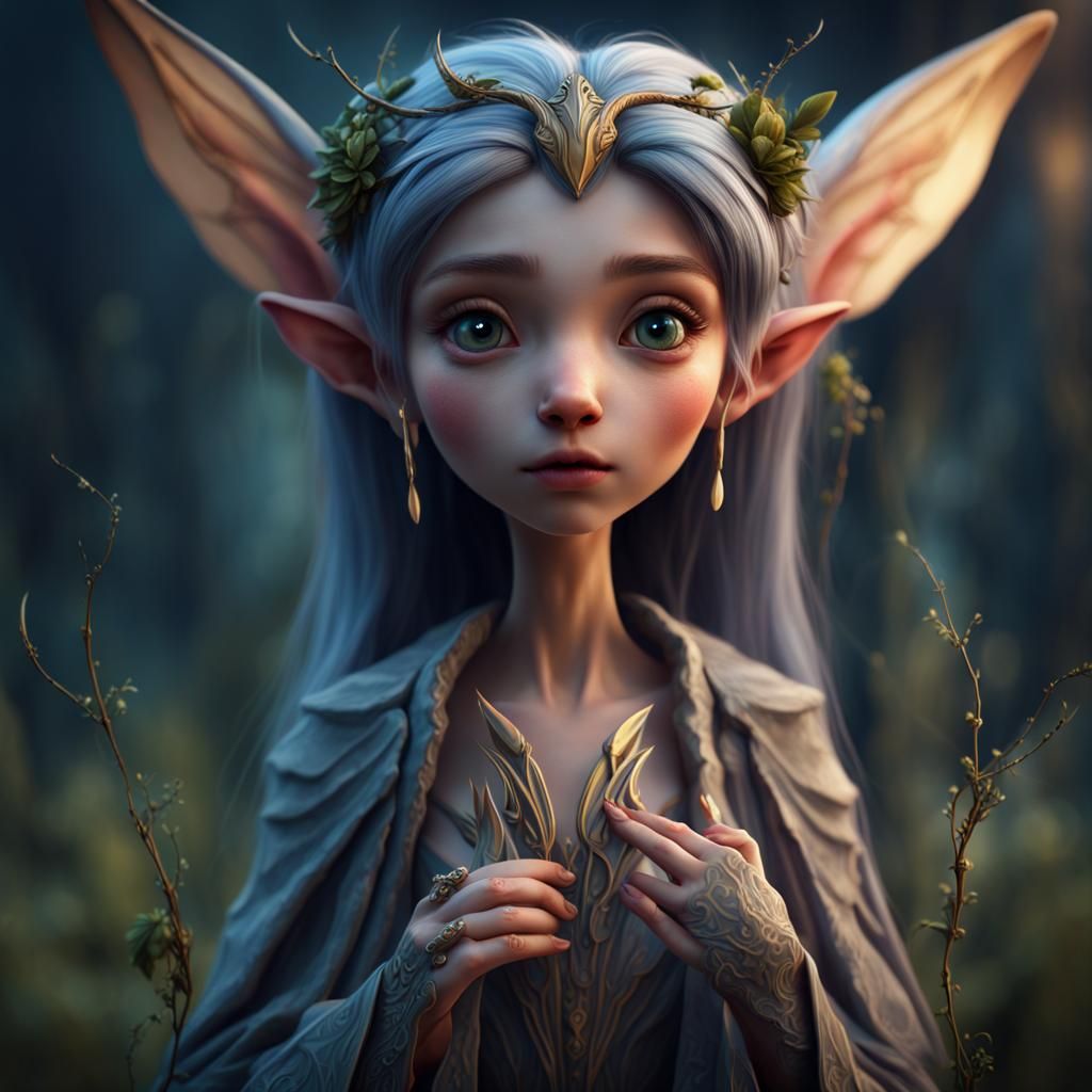 Kind Fairy with Long Ears as Fantasy Art