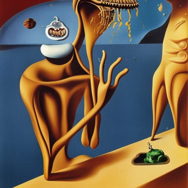 Surreal Alien Indulges in Ice Cream