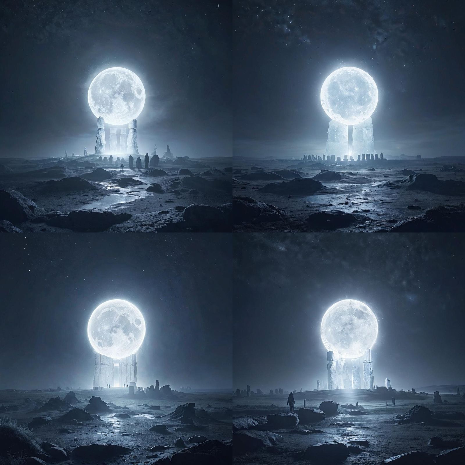 UAP Sighting at Stonehenge in Dark Fantasy Style