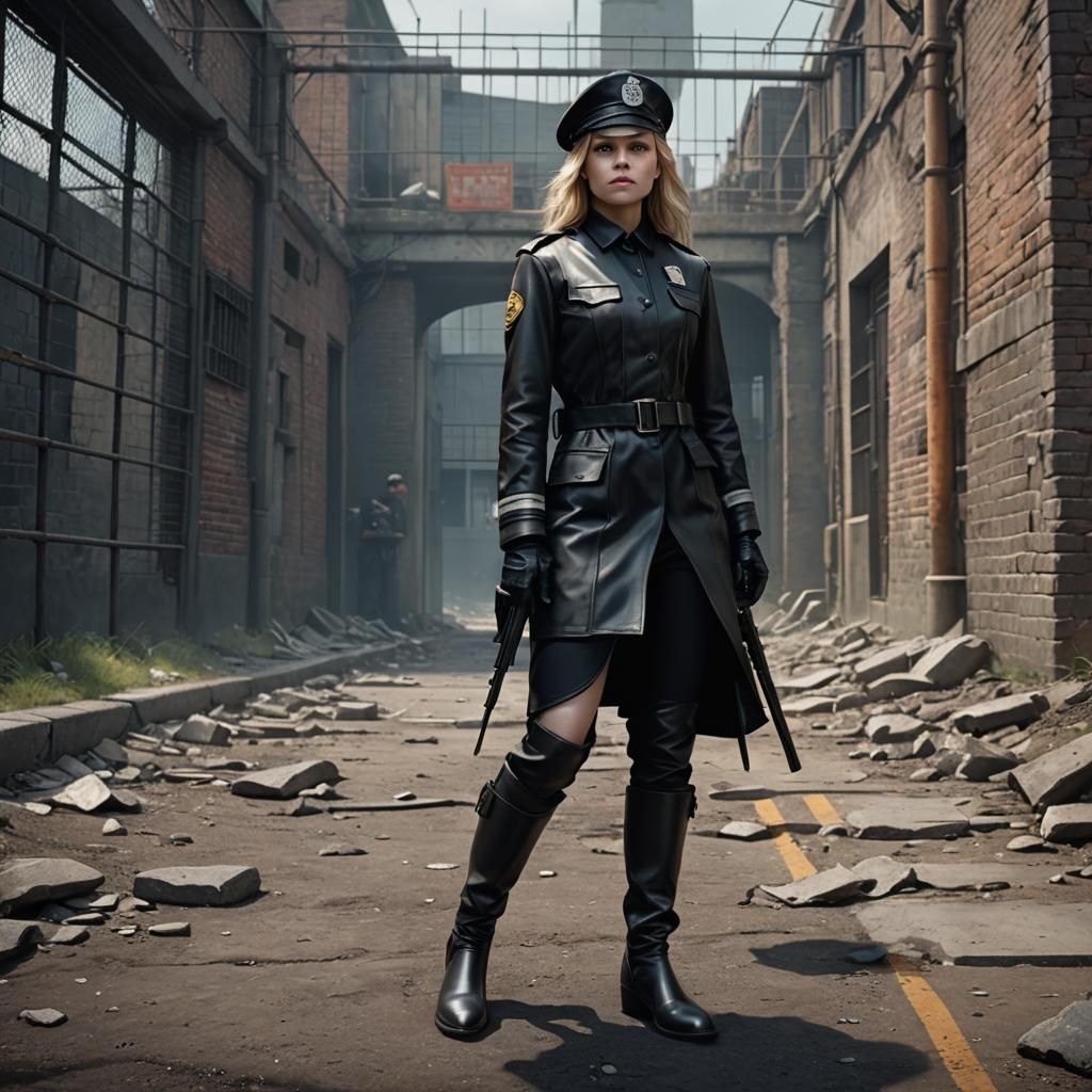 Erin Moriarty as Prison Guard in Matte Painting