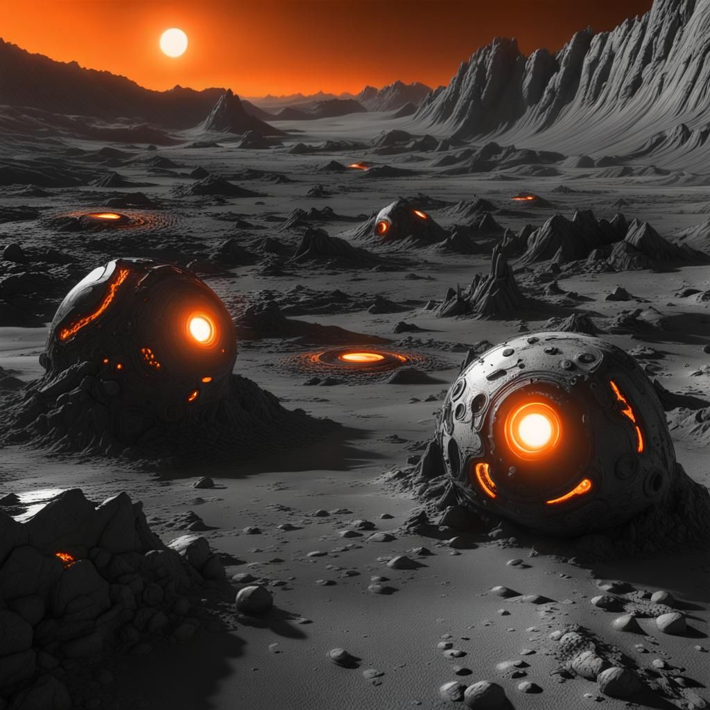 Quadrophenia on Barren Planet: Dark Fantasy Concept Art