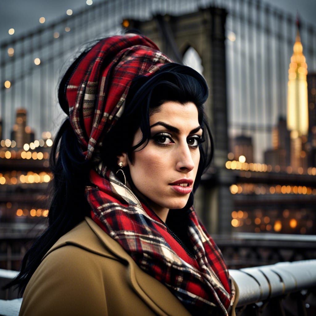 Elegiac Portrait on Brooklyn Bridge at Sunset