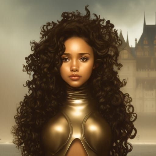 Girl in Latex Suit, Hyperdetailed Digital Portrait